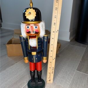 Vintage Wooden Nutcracker Soldier Prussian Officer 14" with Original Box